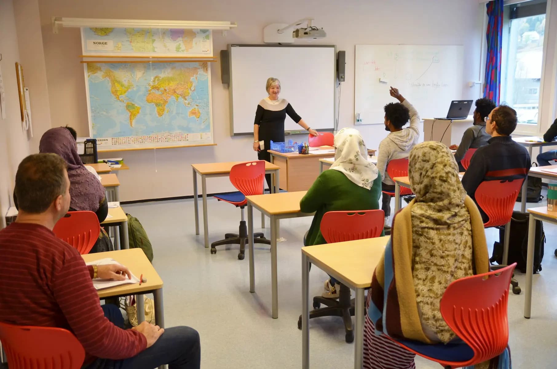 Elever i klasserom med språkstøtte